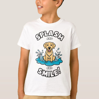 T-shirt Splash and Smile Golden Retriever Fun