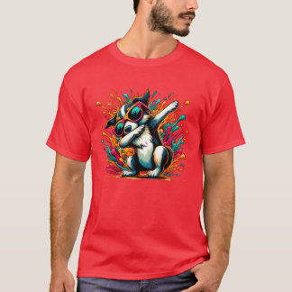 T-shirt Splash Art Dubbing Chien Lunettes de soleil Chien