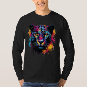 T-shirt Splash Art Faune Big Chat Lover coloré Black J