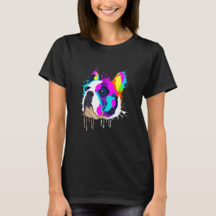 T-shirt Splash Art Français Bulldog Hommes Chien Femmes