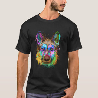 T-shirt Splash Ger Shepherd Gsd