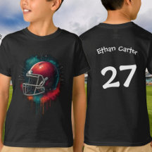 Splashy Red and Green American Football Helmet