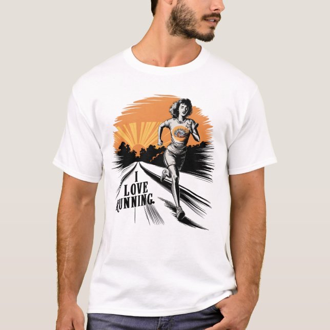 T-shirt Splatter Vibrant I Love Running (Devant)