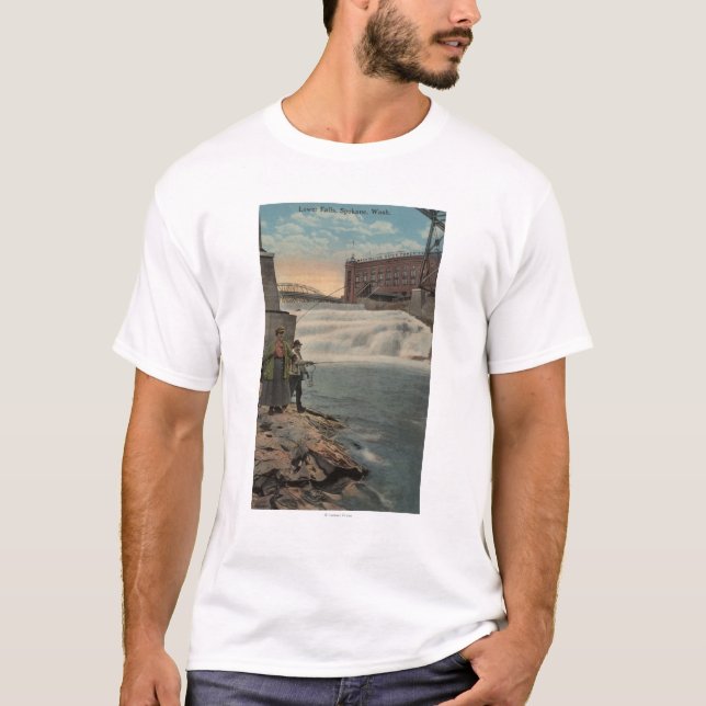 T-shirt Spokane, WA - pêche de couples des automnes (Devant)