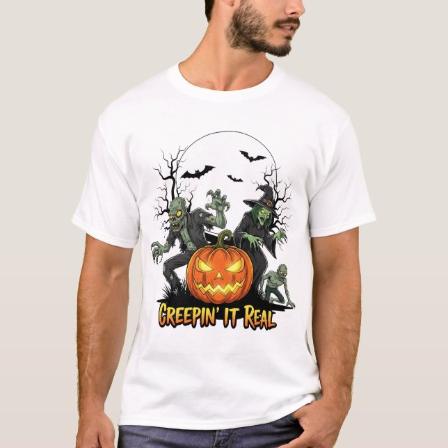 T-shirt Spooktacular Fun Halloween Night Tee (Devant)