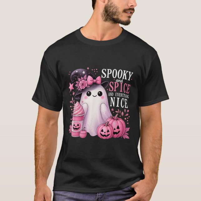 T-shirt Spooky And Spice And Everything Nice Halloween Pin (Devant)