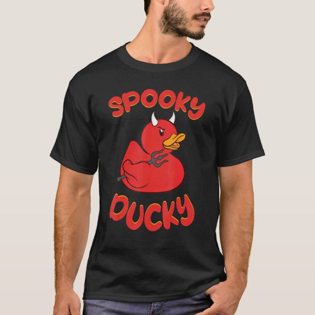 T-shirt Spooky Devil Rubber Duck Spooky Ducky (Devant)