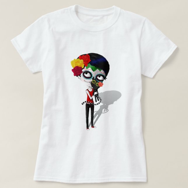 T-shirt Spooky Dia de Los Muertos Girl (Design devant)