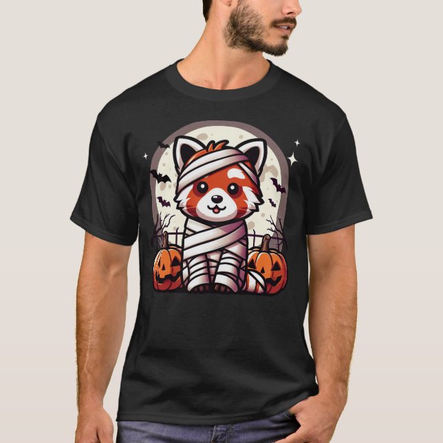 T-shirt spooky Red Panda mummy (Devant)