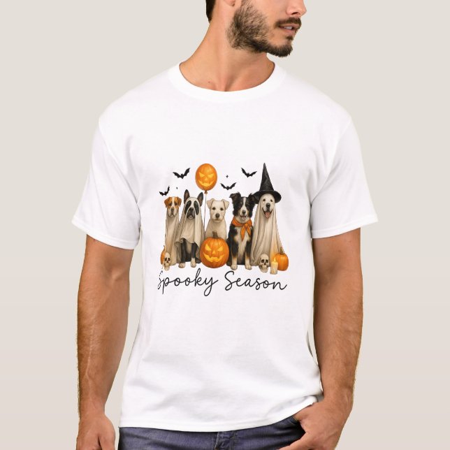 T-shirt Spooky Season Halloween Dog (Devant)