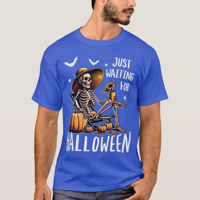 T-shirt Spooky Summerween Skeleton Just Waiting For Hallow (Devant)