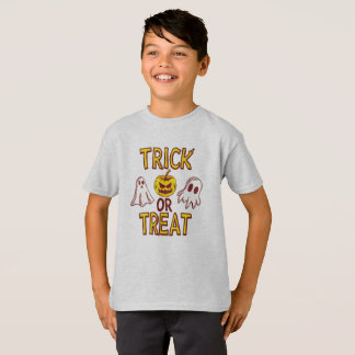 T-shirt Spooky Trick or Treat Halloween - ghosts & pumpkin