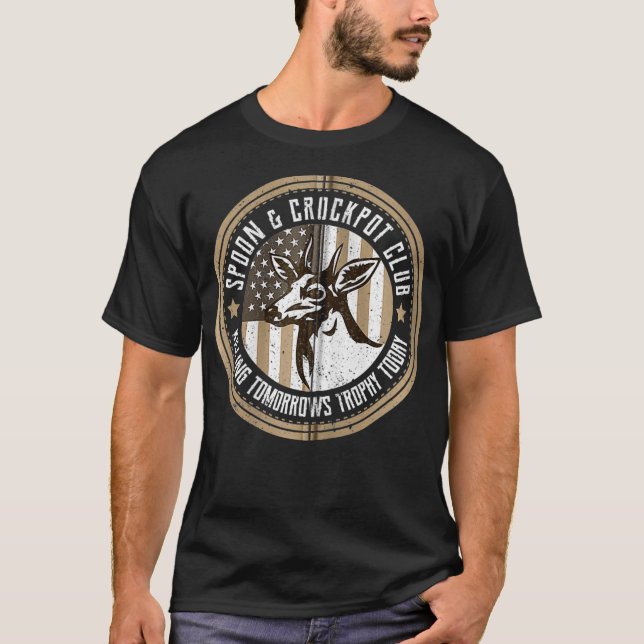 T-shirt Spoon and Crockpot Club Demain Trophy Deer Hun (Devant)