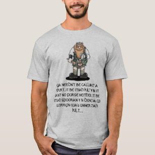 T-shirt Spooran, kilt et ruban bleu