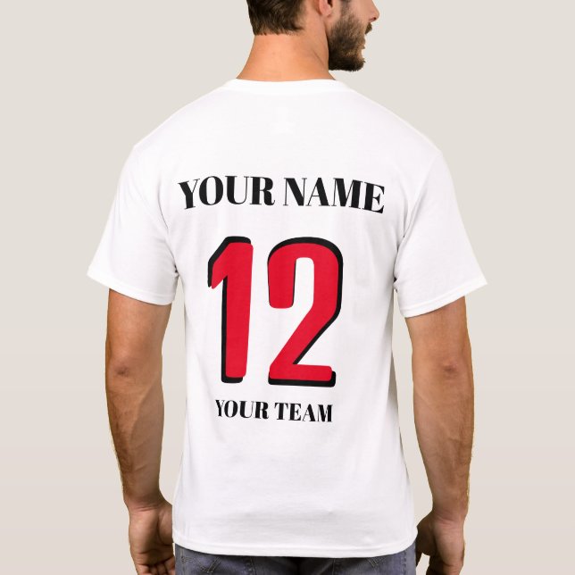 T-shirt Sport customisé Nom icône ou indicateur (Dos)