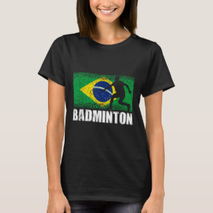 T-shirt Sport de badminton, Drapeau rétro du Brésil, Brési