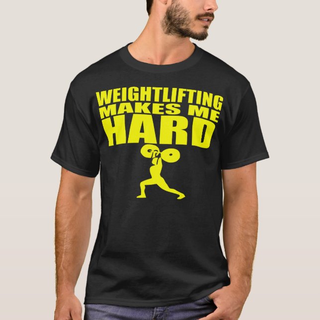 T-shirt Sport drôle - l'haltérophilie me fait le jaune Dur (Devant)