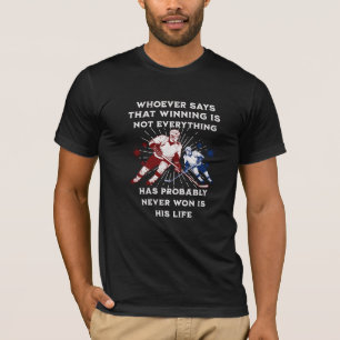 T-shirt Sport passion hockey sur glace avec une citation s