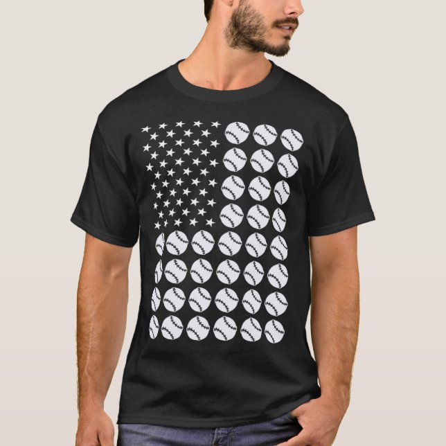 T-shirt Sport Us Drapeau Softball 1 (Devant)