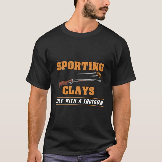 T-shirt Sporting Clays Golf Avec Shotgun Clay Cible Sho (Devant)