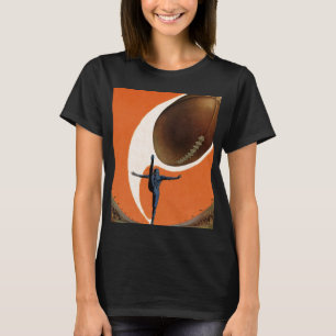 T-shirt Sports Anciens, Joueur de Football Botant le Ballo