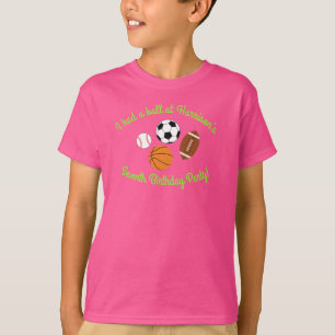 T-shirt Sports Anniversaire Fête Enfants Cute Rose Girls