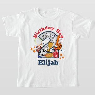 T-shirt Sports Anniversaire Garçon Toute étoile Deuxième A