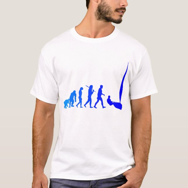 T-shirt sports bleus d'évolution de voile de marins de (Devant)
