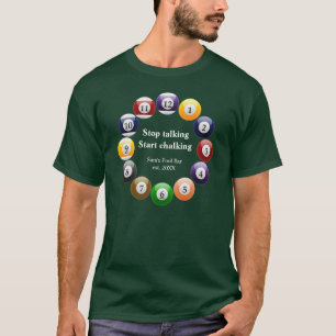 T-shirt Sports colorés brillants de billard de piscine de