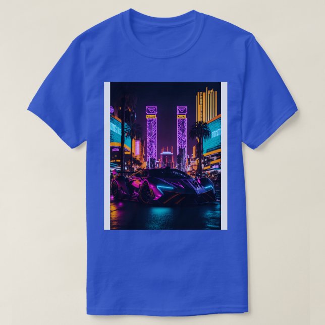 T-shirt Sports Dark Neon à la plage Neon City 5 (Design devant)