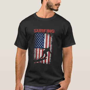 T-shirt Sports de surf Drapeau américain rétro USA Amériqu