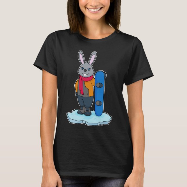 T-shirt Sports d'hiver Rabbit Snowboard (Devant)