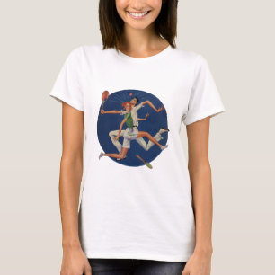 T-shirt Sports Vintage, Joueurs de Tennis S'écrasent avec