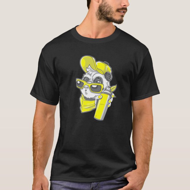 T-shirt Sprayer Panda Street Artist Spray Can Street Artis (Devant)