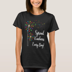 T-shirt Spread Kindness for Women Summer Dandelion Graphis