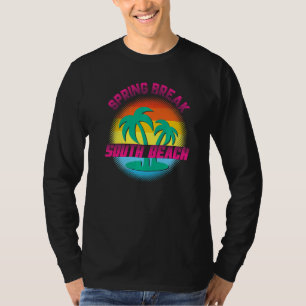 T-shirt Spring Break South Beach Sunset Vintage Matching W