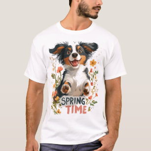 T-shirt Springer Spaniel - Design de dessin au printemps