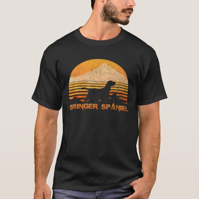 T-shirt Springer Spaniel Funny  Vintage Retro (Devant)