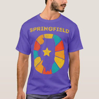 T-shirt Springfield Illinois Vintage Souvenir déshabillé 1