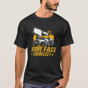 T-shirt Sprint Voiture Racing Drive Fast Turn Left Race