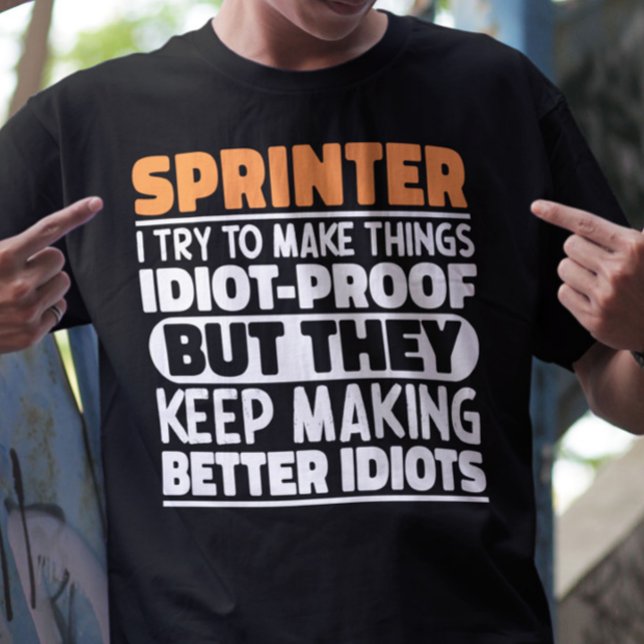 T-shirt Sprinter J'Essaie De Rendre Les Choses Drôle Citat (Créateur téléchargé)