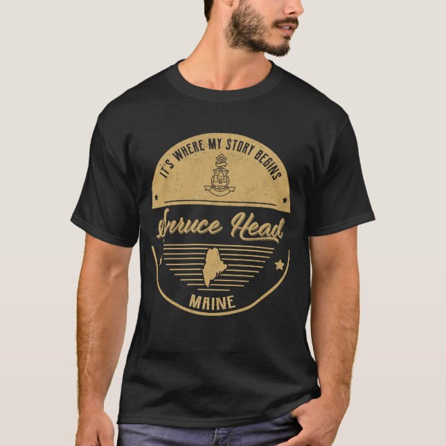 T-shirt Spruce Head Maine C'est là que commence mon histoi (Devant)