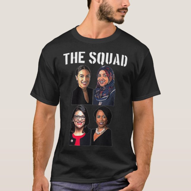 T-shirt Squad AOC Ocasio Ilhan Omar Tlaib Pressley Green N (Devant)