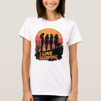 T-shirt Squad Girls J'adore Île de Surf Cute Mer