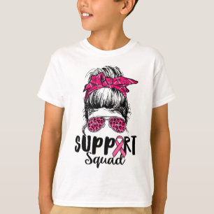 T-shirt Squad Messy Bun Pink Warrier Cancer du sein