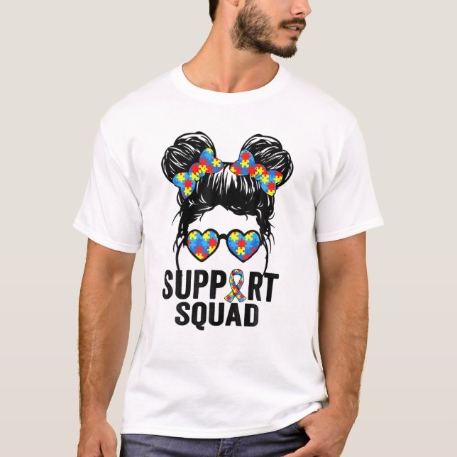 T-shirt Squad Messy Hair Bun Puzzle (Devant)
