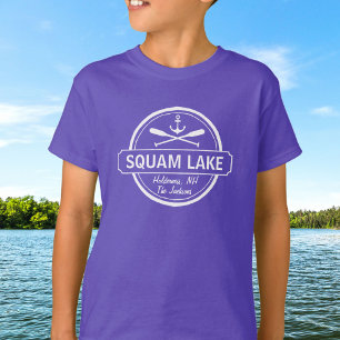 T-shirt Squam Lake NH ville personnalisée, nom et ancre