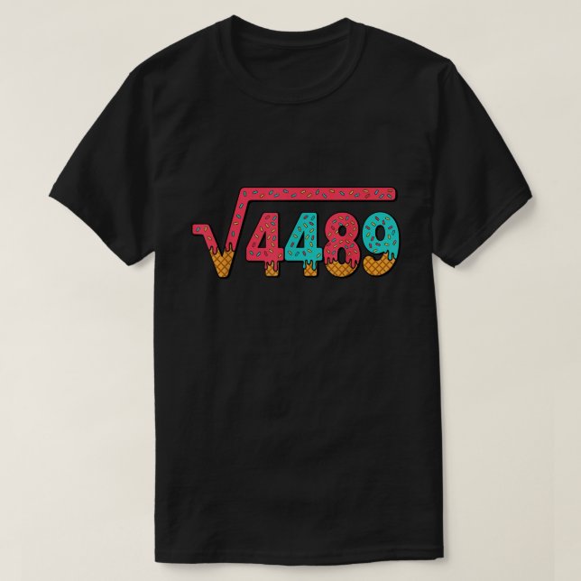 T-shirt Square Root 4489 Ice Cream Meme Math Shirt (Design devant)