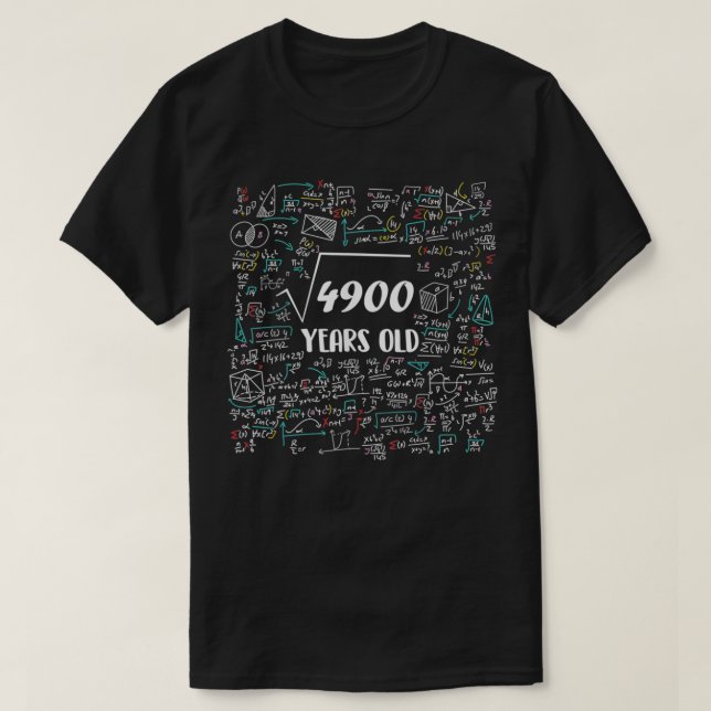 T-shirt Square Root Of 4900 Bday Math 70th Birthday 70 Yea (Design devant)