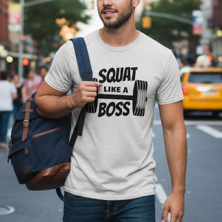 T-shirt Squat comme un patron Simple Barbell Fitness Train